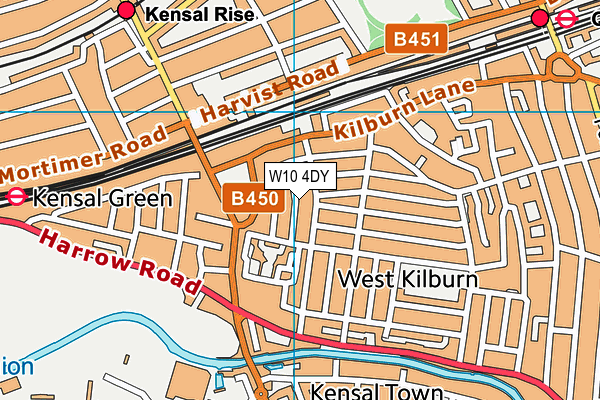 W10 4DY map - OS VectorMap District (Ordnance Survey)