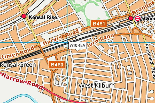 W10 4EA map - OS VectorMap District (Ordnance Survey)
