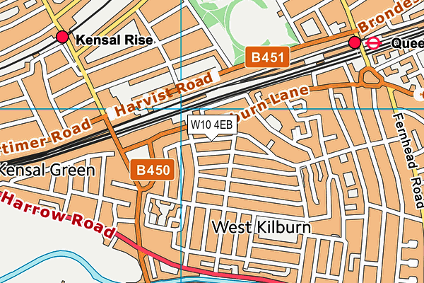 W10 4EB map - OS VectorMap District (Ordnance Survey)