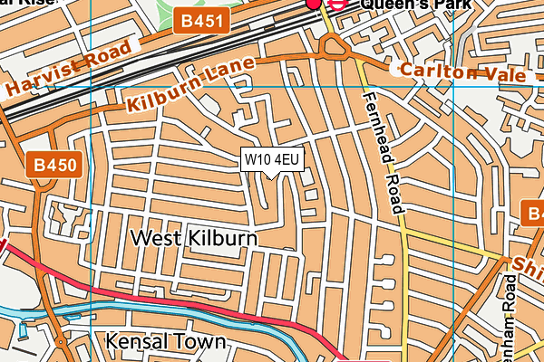 W10 4EU map - OS VectorMap District (Ordnance Survey)