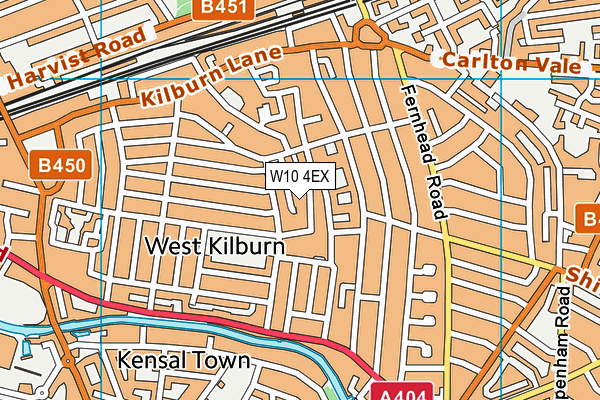 W10 4EX map - OS VectorMap District (Ordnance Survey)