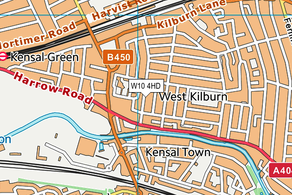 W10 4HD map - OS VectorMap District (Ordnance Survey)