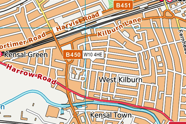 W10 4HE map - OS VectorMap District (Ordnance Survey)