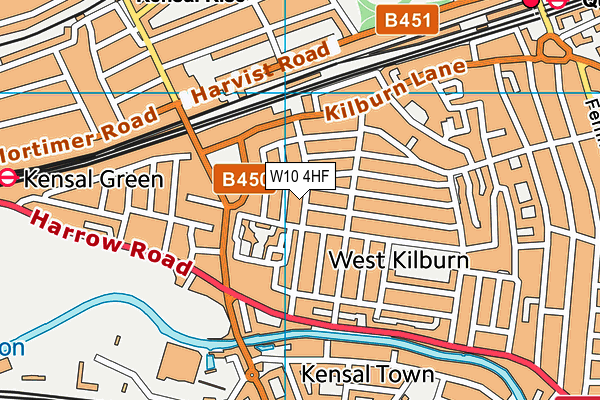 W10 4HF map - OS VectorMap District (Ordnance Survey)