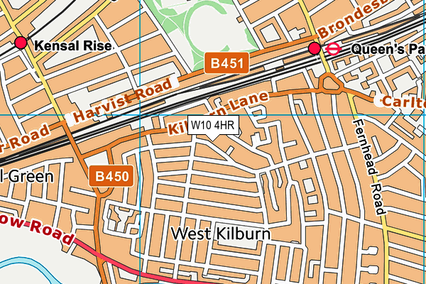 W10 4HR map - OS VectorMap District (Ordnance Survey)