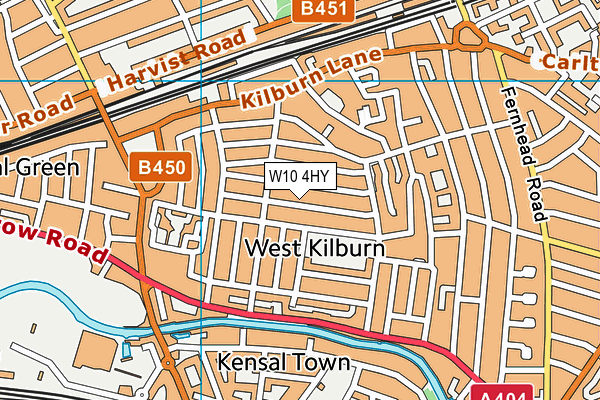 W10 4HY map - OS VectorMap District (Ordnance Survey)