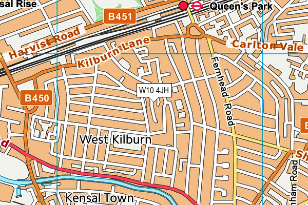 W10 4JH map - OS VectorMap District (Ordnance Survey)