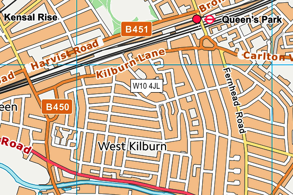 W10 4JL map - OS VectorMap District (Ordnance Survey)