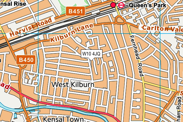 W10 4JQ map - OS VectorMap District (Ordnance Survey)
