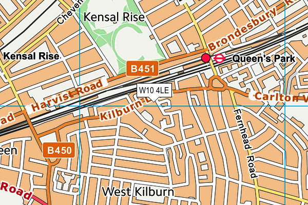 The St Marylebone Church of England Bridge School map (W10 4LE) - OS VectorMap District (Ordnance Survey)