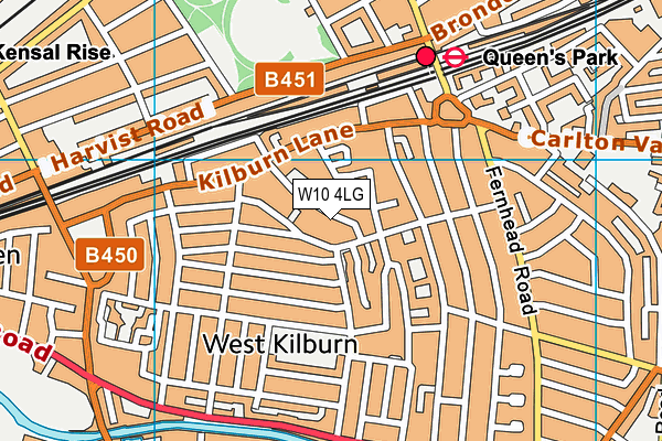 Frame (Queens Park) (Closed) map (W10 4LG) - OS VectorMap District (Ordnance Survey)