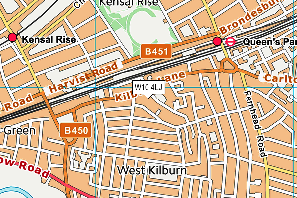 W10 4LJ map - OS VectorMap District (Ordnance Survey)