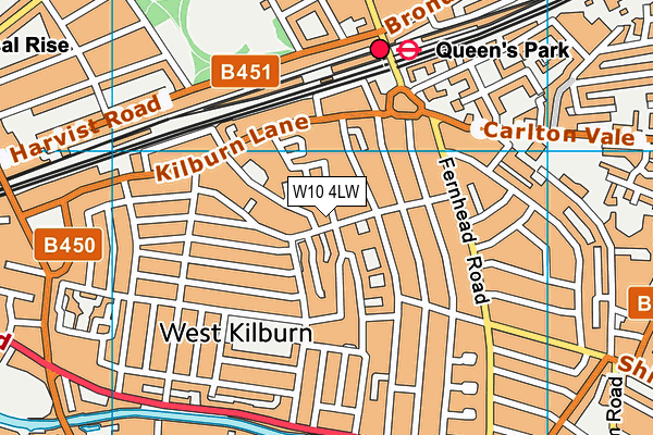 W10 4LW map - OS VectorMap District (Ordnance Survey)