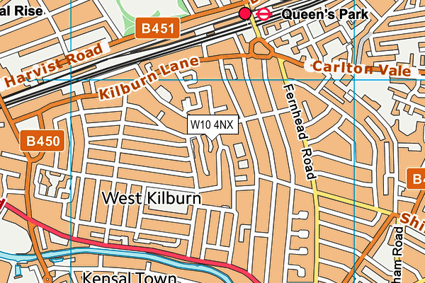 W10 4NX map - OS VectorMap District (Ordnance Survey)