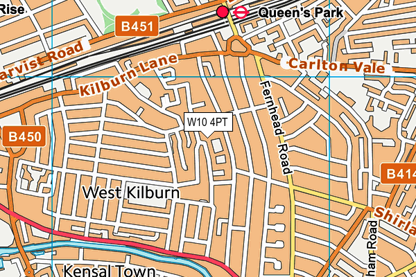 W10 4PT map - OS VectorMap District (Ordnance Survey)