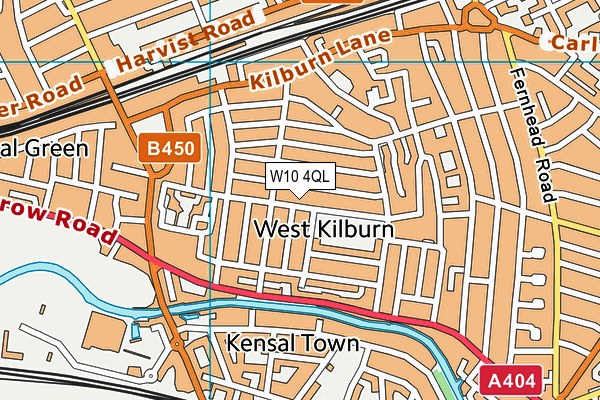 W10 4QL map - OS VectorMap District (Ordnance Survey)