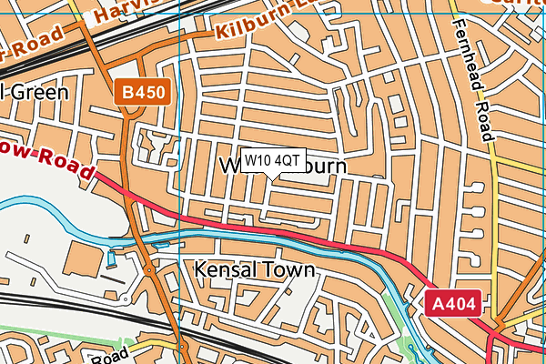 W10 4QT map - OS VectorMap District (Ordnance Survey)