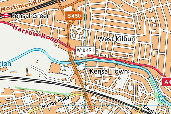W10 4RH map - OS VectorMap District (Ordnance Survey)