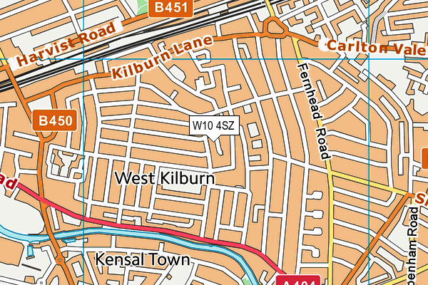 W10 4SZ map - OS VectorMap District (Ordnance Survey)