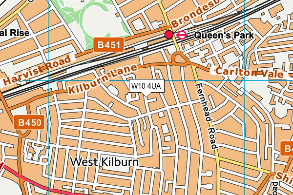 W10 4UA map - OS VectorMap District (Ordnance Survey)