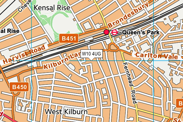 W10 4UG map - OS VectorMap District (Ordnance Survey)