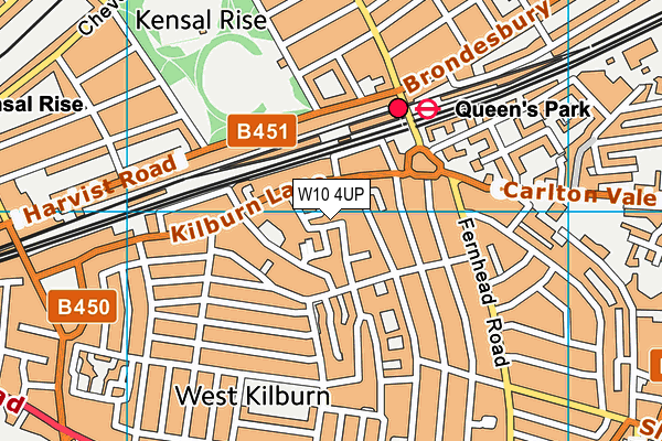 W10 4UP map - OS VectorMap District (Ordnance Survey)