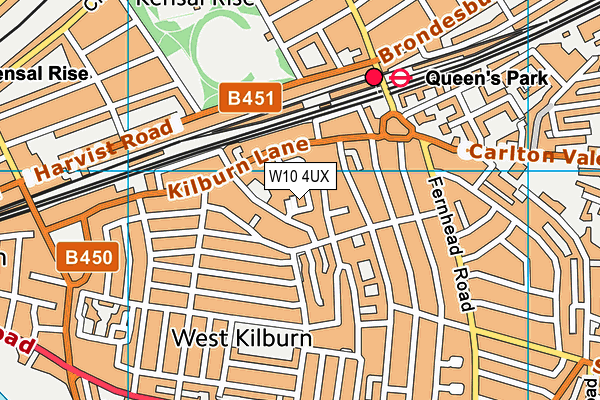 W10 4UX map - OS VectorMap District (Ordnance Survey)