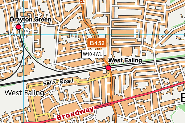 W10 4WL map - OS VectorMap District (Ordnance Survey)