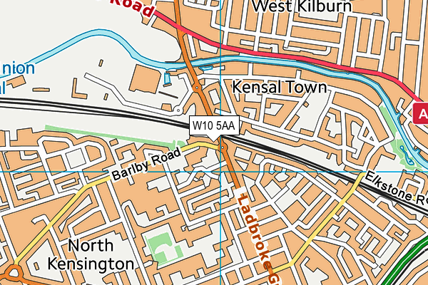 W10 5AA map - OS VectorMap District (Ordnance Survey)