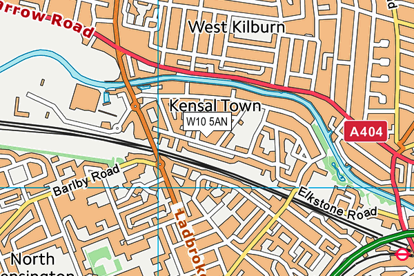 W10 5AN map - OS VectorMap District (Ordnance Survey)