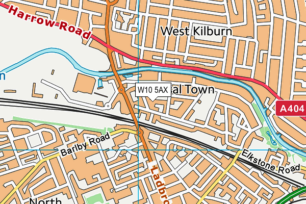 W10 5AX map - OS VectorMap District (Ordnance Survey)