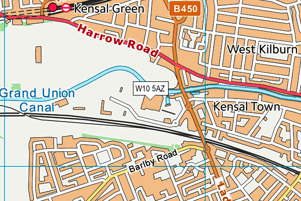 W10 5AZ map - OS VectorMap District (Ordnance Survey)