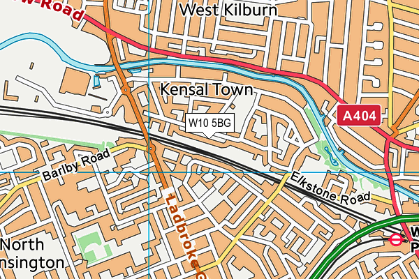 W10 5BG map - OS VectorMap District (Ordnance Survey)