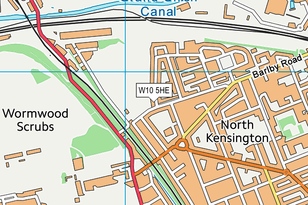 W10 5HE map - OS VectorMap District (Ordnance Survey)