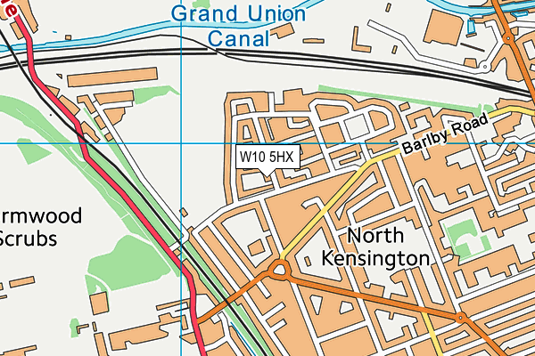 W10 5HX map - OS VectorMap District (Ordnance Survey)