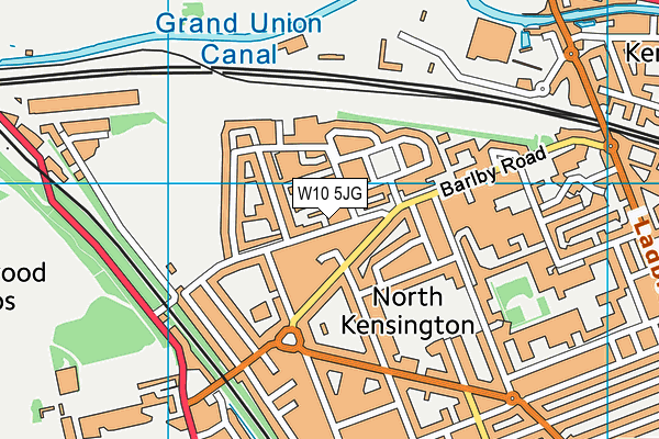 W10 5JG map - OS VectorMap District (Ordnance Survey)