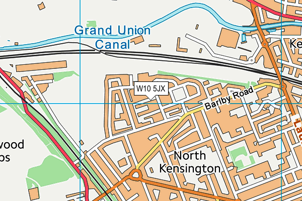 W10 5JX map - OS VectorMap District (Ordnance Survey)