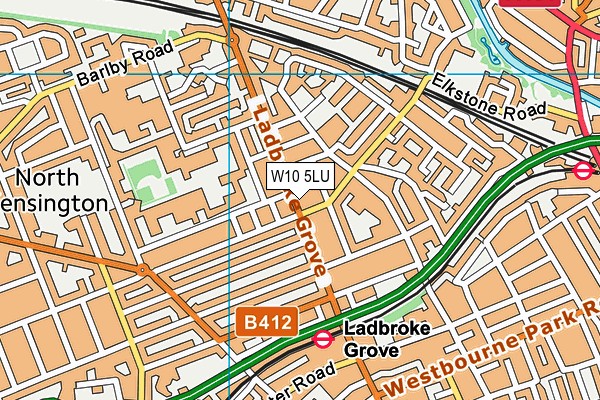 W10 5LU map - OS VectorMap District (Ordnance Survey)