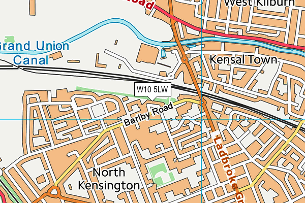 W10 5LW map - OS VectorMap District (Ordnance Survey)