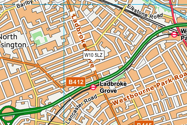 W10 5LZ map - OS VectorMap District (Ordnance Survey)