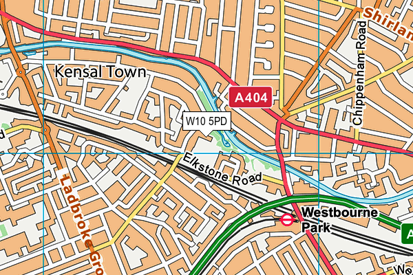 W10 5PD map - OS VectorMap District (Ordnance Survey)