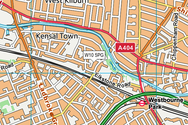 W10 5PG map - OS VectorMap District (Ordnance Survey)