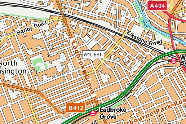 W10 5ST map - OS VectorMap District (Ordnance Survey)