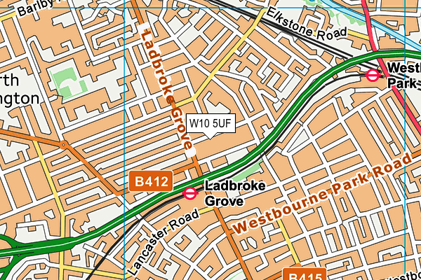 W10 5UF map - OS VectorMap District (Ordnance Survey)