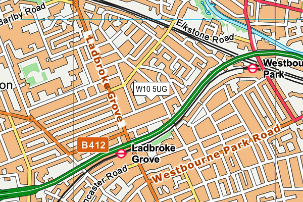 W10 5UG map - OS VectorMap District (Ordnance Survey)