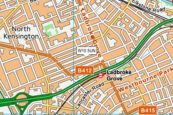 W10 5UN map - OS VectorMap District (Ordnance Survey)