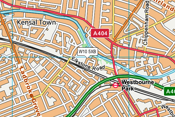 W10 5XB map - OS VectorMap District (Ordnance Survey)