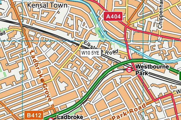 W10 5YE map - OS VectorMap District (Ordnance Survey)