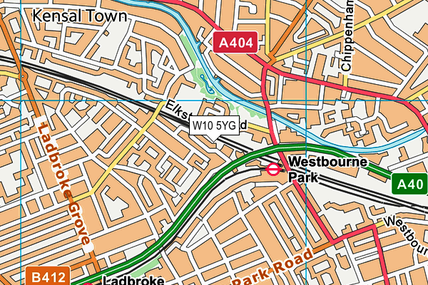 W10 5YG map - OS VectorMap District (Ordnance Survey)