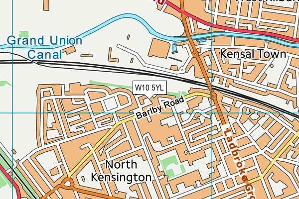 W10 5YL map - OS VectorMap District (Ordnance Survey)